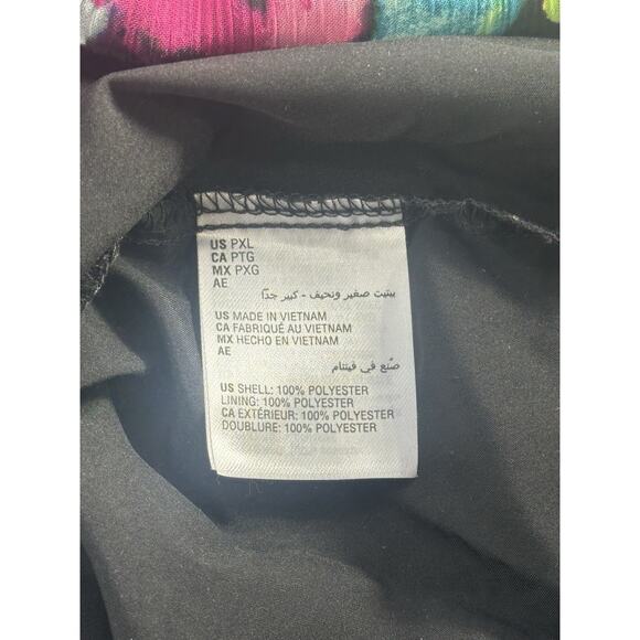 INC Womens PXL Floral Chiffon Blouse Pink Teal Sheer Long Sleeve Lined Hi-Low - Picture 11 of 13